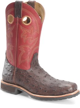 Brown Cherry Double H Boot 11 Inch Wide Square Steel Toe Roper